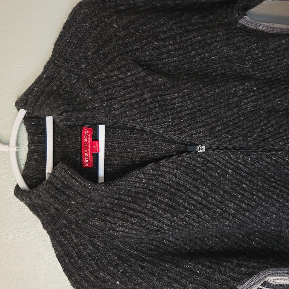Krimson Klover | Gray Zip Up Merino Wool Sweater Size Small